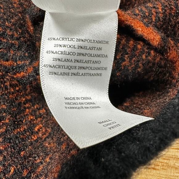 Rails NWT Colleen Rust Black Plaid Sweater V-Neck Size S Drop Shoulder Boxy - Picture 10 of 12